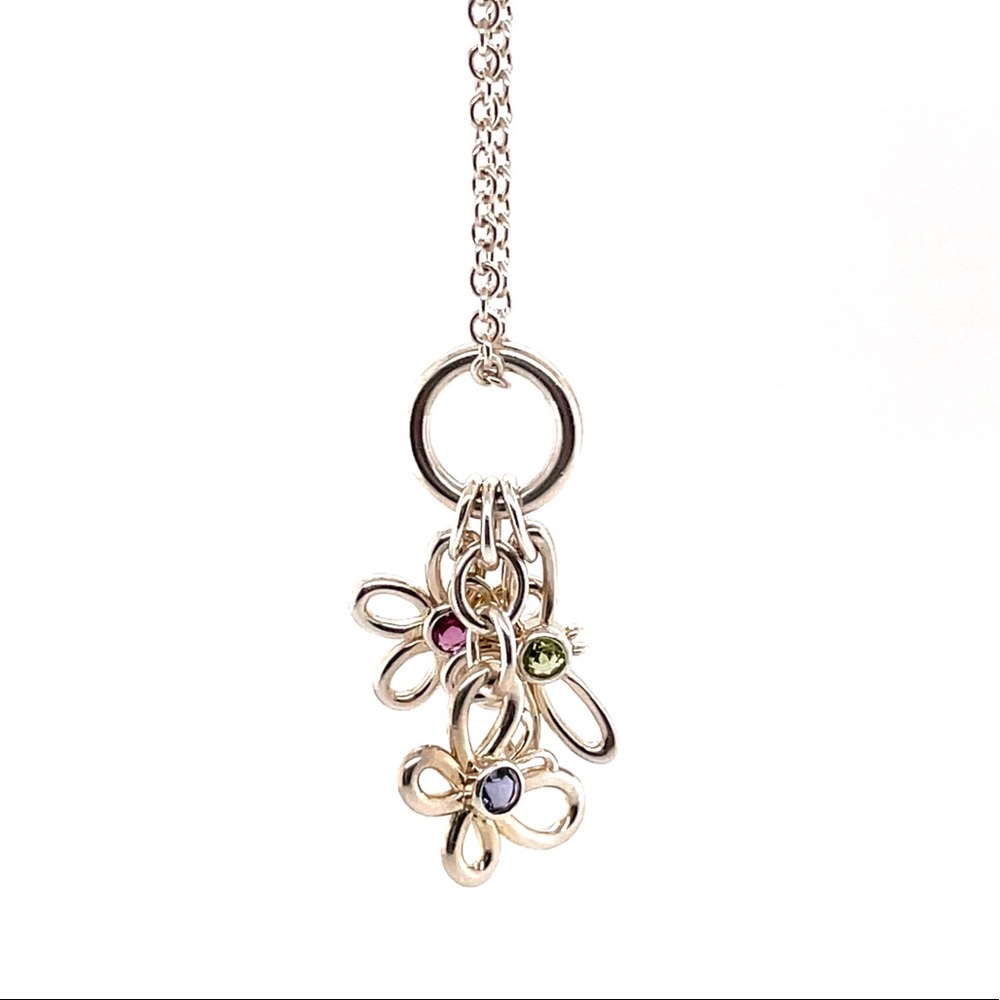 Tiffany & Co. Flower, Dragonfly, and Butterfly Gemstone Necklace in 925 ✨